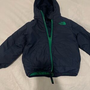 The North Face Navy and Green Hooded Jacket
